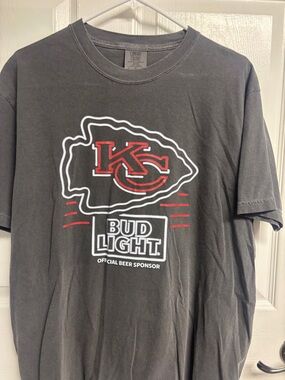 Comfort Colors Charcoal Gray Crewneck Tee with White Graphic